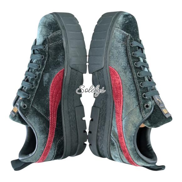 PUMA Mayze Womens 8 Velvet Green Gables Red Team Gold Low Top Platform Sneaker - Picture 8 of 10
